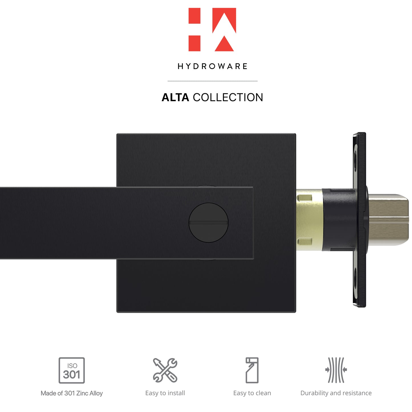 Square Door Lever with Key (Keyed Entry)