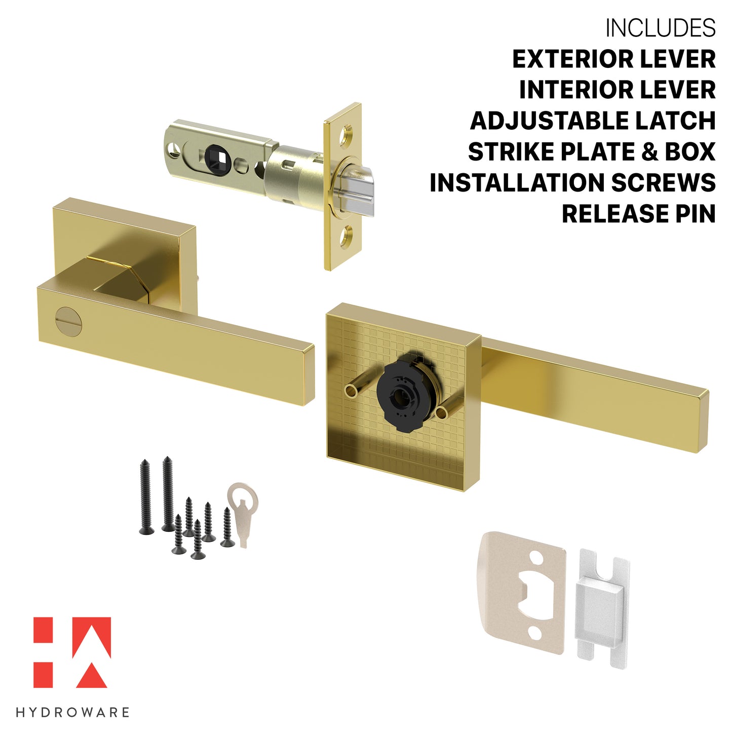 Square Door Lever with Key (Keyed Entry)