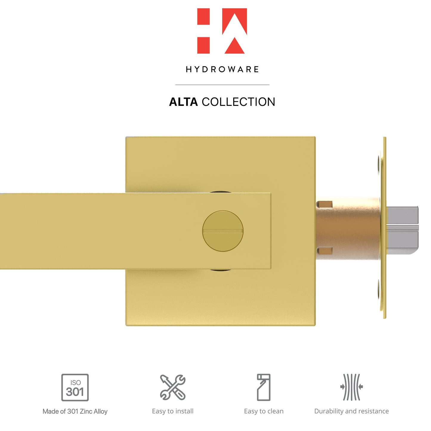 Square Door Lever with Key (Keyed Entry)