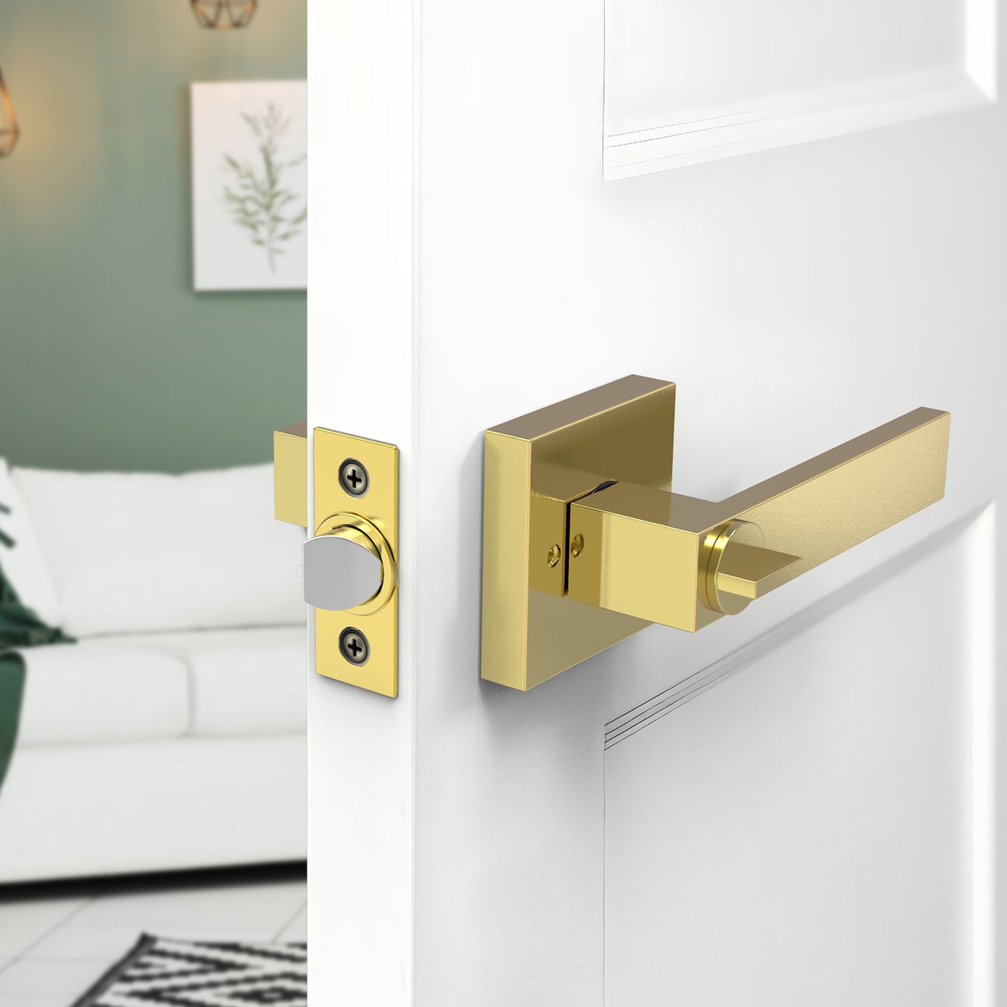 Square Door Lever with Key (Keyed Entry)