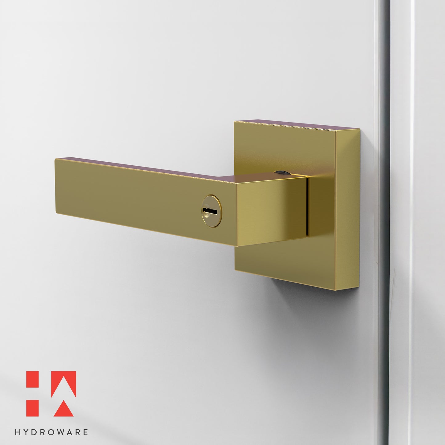 Square Door Lever with Privacy Lock (Turn-Lock + Emergency Release Pin)