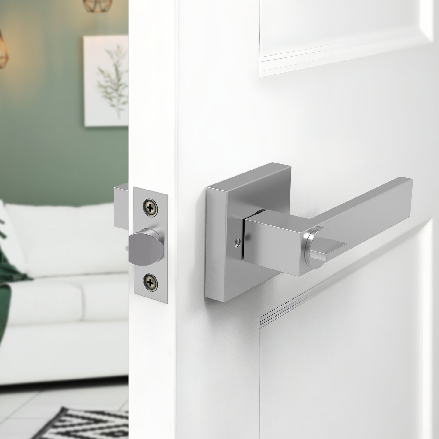 Square Door Lever with Key (Keyed Entry)