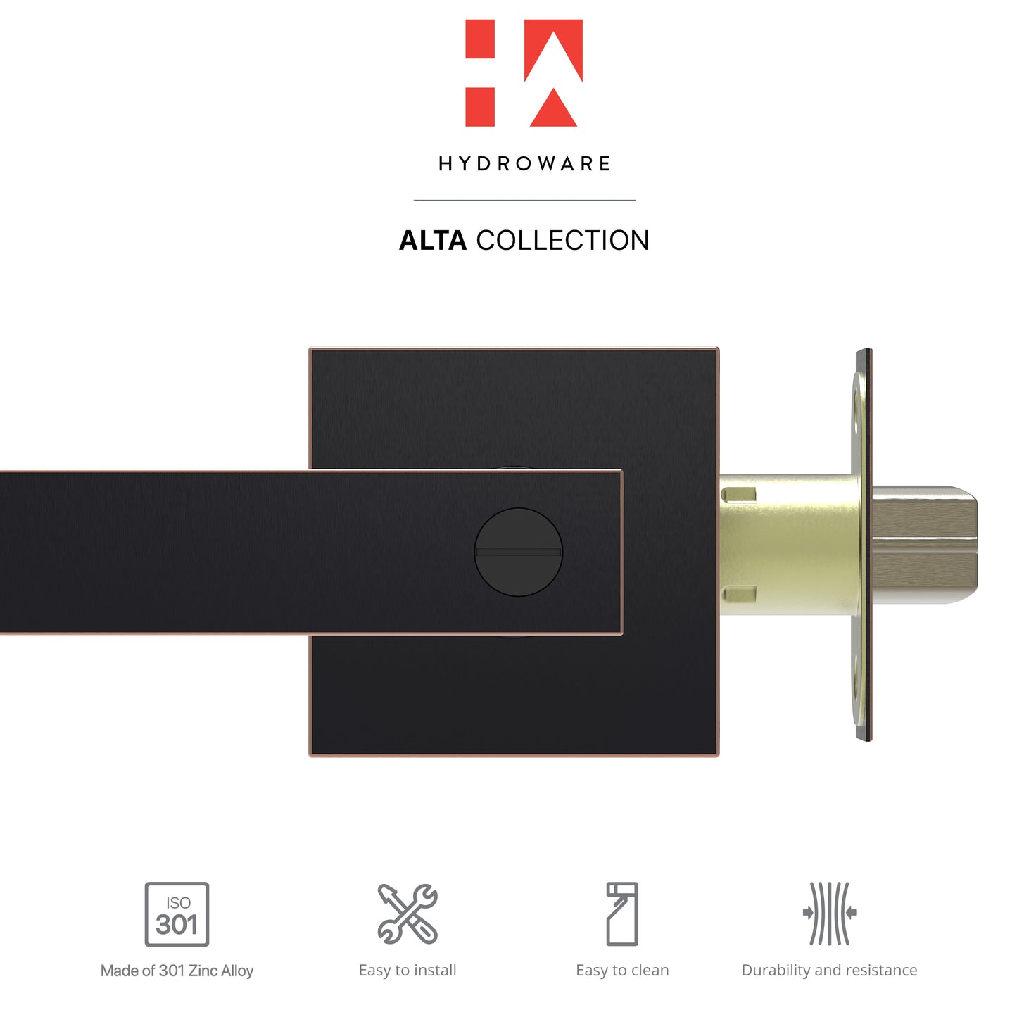 Square Door Lever with Key (Keyed Entry)