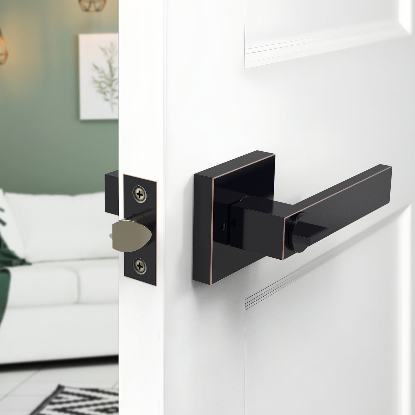 Square Door Lever with Key (Keyed Entry)