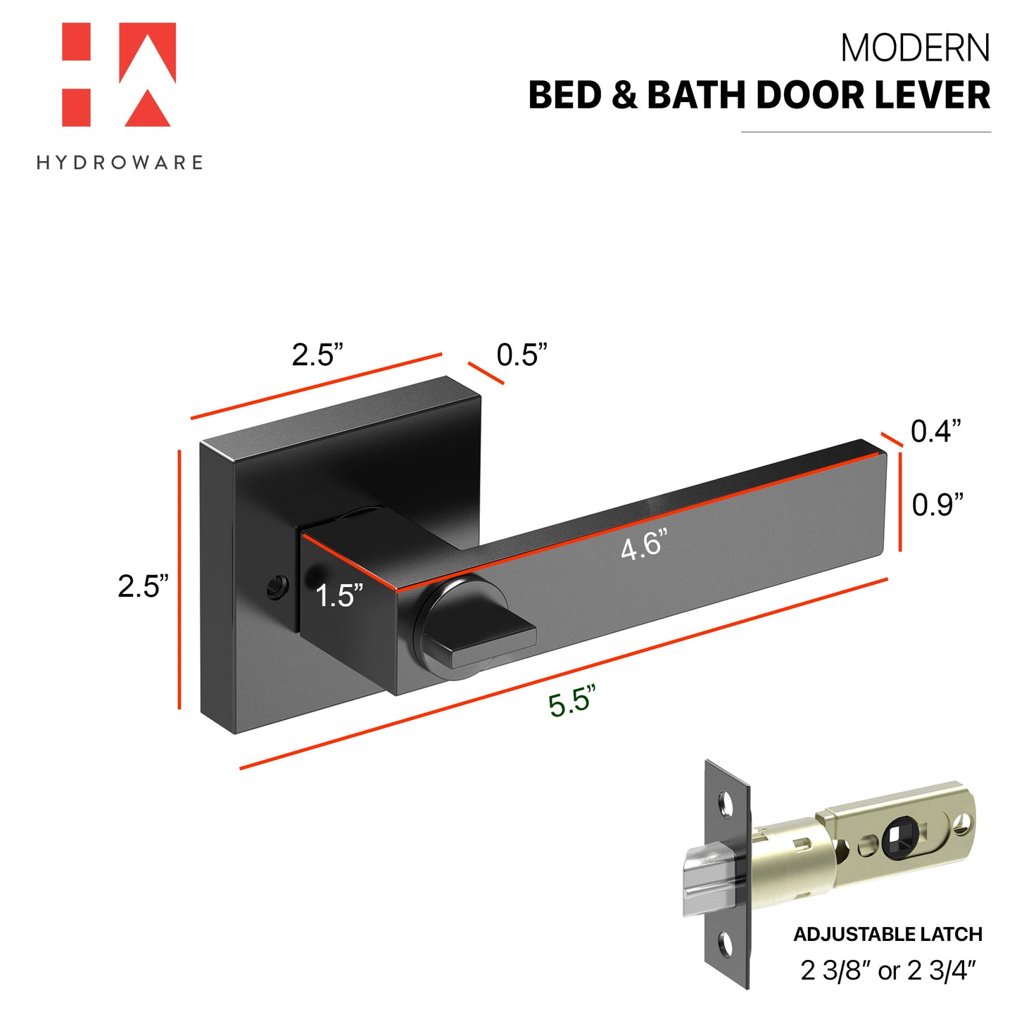 Round Door Lever with Privacy Lock (Turn - Lock + Emergency Release Pin)