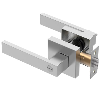 Round Door Lever with Privacy Lock (Turn - Lock + Emergency Release Pin)