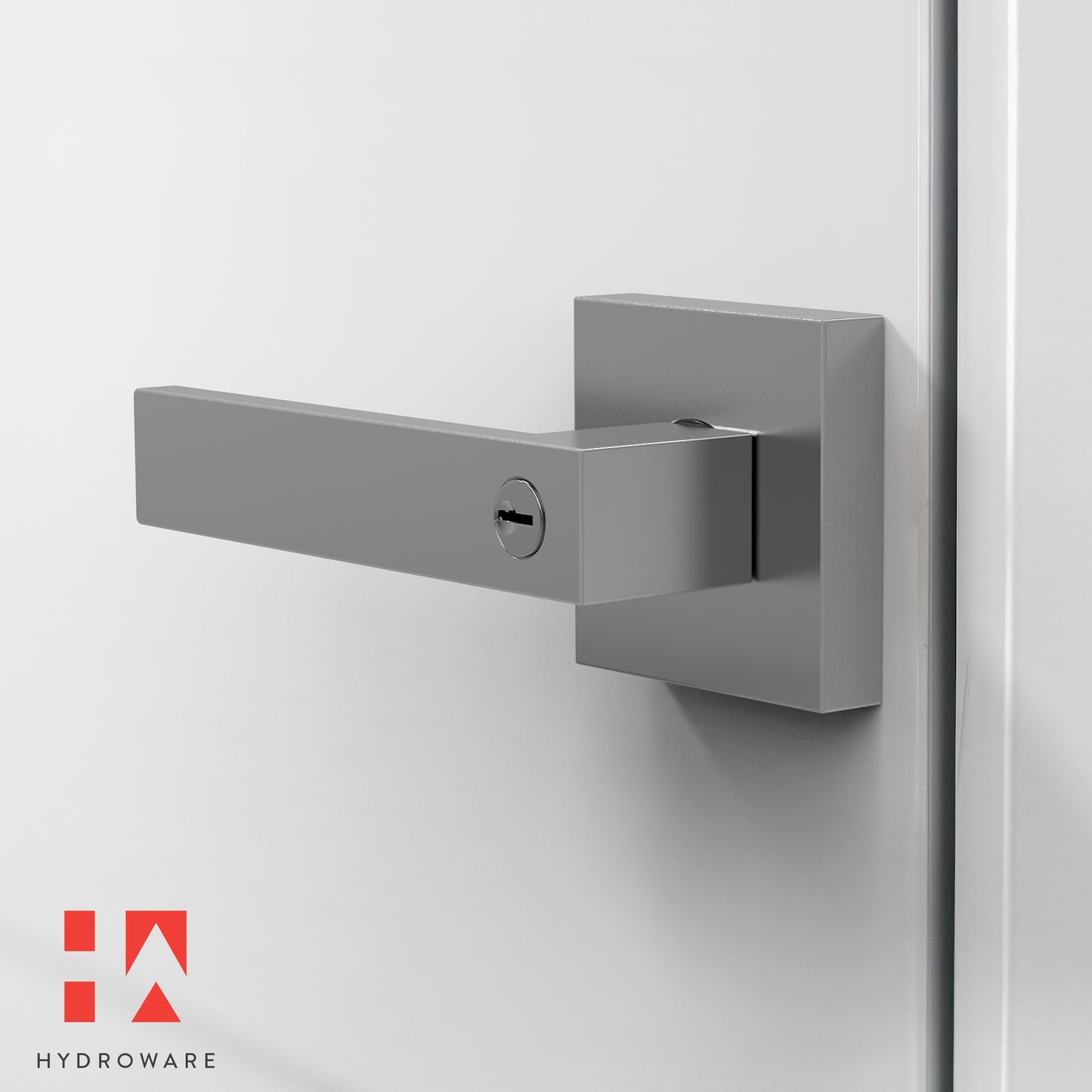 Square Door Lever with Privacy Lock (Turn-Lock +  Emergency Release Pin)