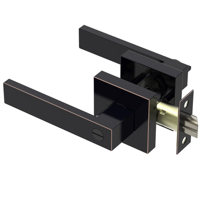 Round Door Lever with Privacy Lock (Turn - Lock + Emergency Release Pin)
