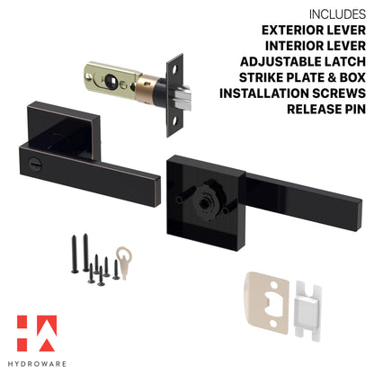 Square Door Lever with Key (Keyed Entry)