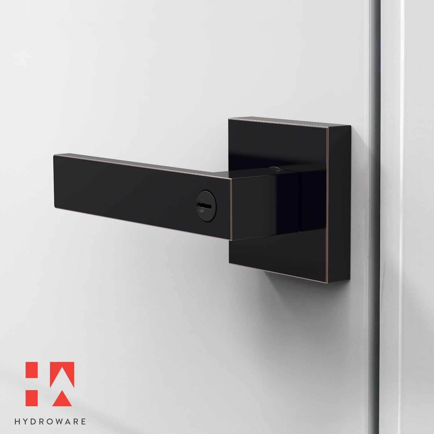 Square Door Lever with Privacy Lock (Turn-Lock +  Emergency Release Pin)